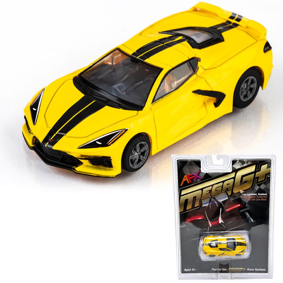 AFX 22013 HO Collector Series Accelerated Yellow Corvette C8 Slot Car