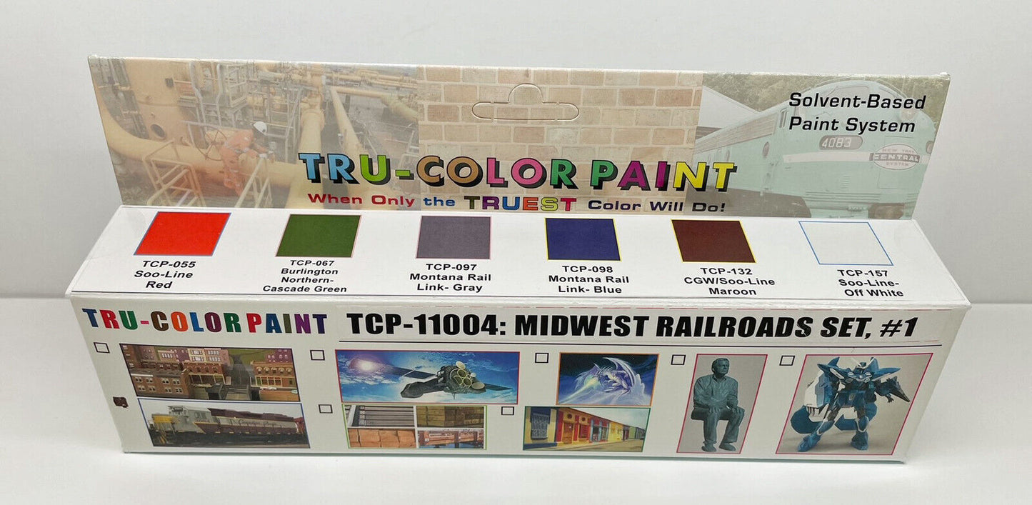 Tru-Color TCP-11004 Midwest Railroads #1 - 1 oz Paint Bottle (Set of 6)