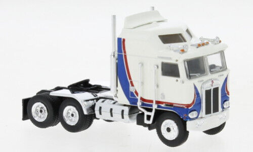 Brekina Automodelle 85731 HO White/Blue 1976 Kenworth K100 Aerodyne Semi Tractor