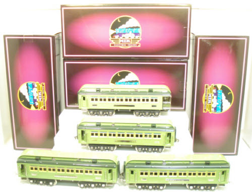 MTH 10-5062 O Two-Tone Green w/Nickel Stephen Girard Passenger Set (Set of 4)