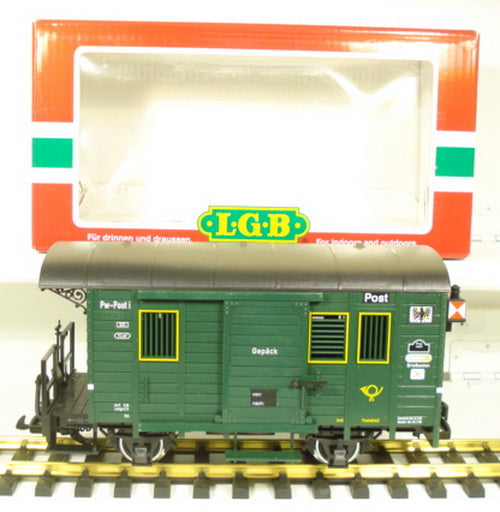 LGB 32190 G Gepack Pw-Post i Mail & Baggage Car w/ Lights (Metal Wheels)