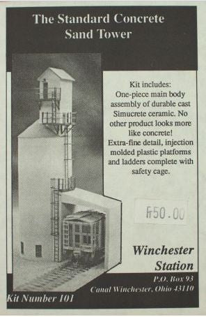 Winchester Station 101 HO The Standard  Concrete Sand Tower Kit