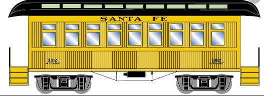 Roundhouse 84295 HO Santa Fe Overton Coach Car #112 R-T-R