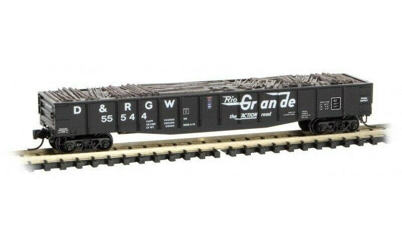 Micro-Trains 10500311 N D&RGW 50' 14 Panel Steel Fishbelly Side Gondola #55544
