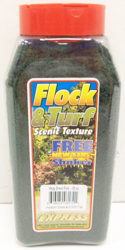 Scenic Express EX817B Fine Hazy Green Flock & Turf - 32 oz. Shaker