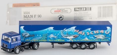 Faller 1024 HO Hai Schau Truck CAB & Trailer Man F 90 Mobile Show