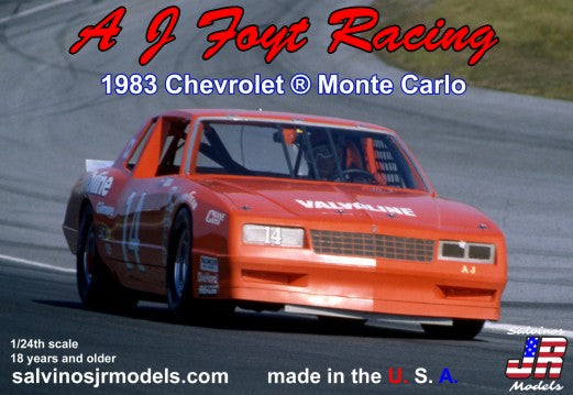 Salvinos JR Models AJMC1983D 1:24 1983 Chevrolet Monte Carlo Race Car Model Kit