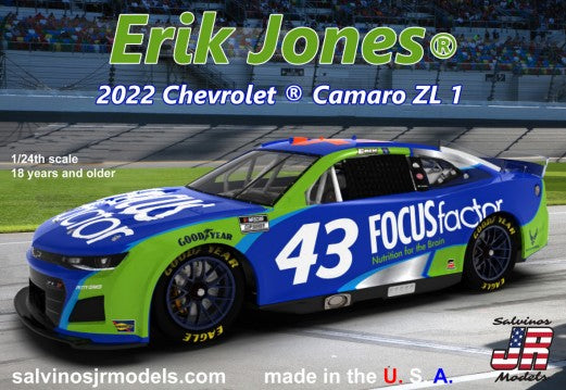 Salvinos JR Models PGC2022EJP 1:24 2022 Chevrolet Camaro ZL1 Race Car Model Kit