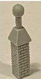 Bar Mills 02035 HO 1-5/16" Unpainted Vented Brick Chimney (Pack of 3)