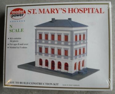 Model Power 446 N Scale St. Mary's Hospital Building Kit