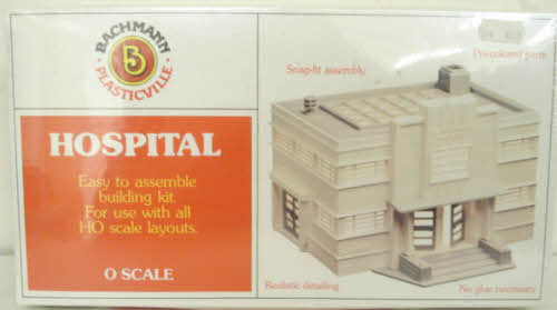 Bachmann 1961 O Plasticville Hospital Classic Snap-Fit Building Kit