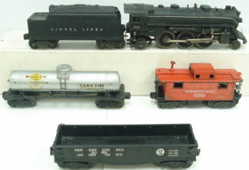 Lionel 2101 Vintage O 224 Steam Freight Train Set w/3 Cars