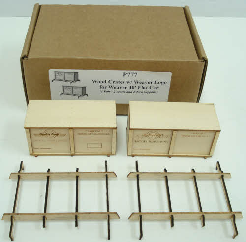 Weaver P777 O 1 Pair of Wood Crates W/Weaver Logo for Weaver 40' Flatcar