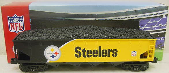 MTH 30-75216 O Gauge NFL Pittsburgh Steelers 4-Bay Hopper