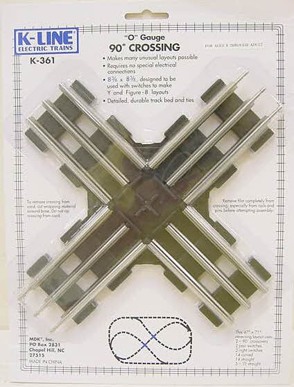 K-Line K-361 O Gauge Electric Trains 90 Degree Crossover