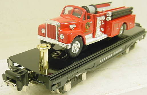 MTH 10-8028 NYC 2811 O-Gauge Flatcar w/Fire Truck
