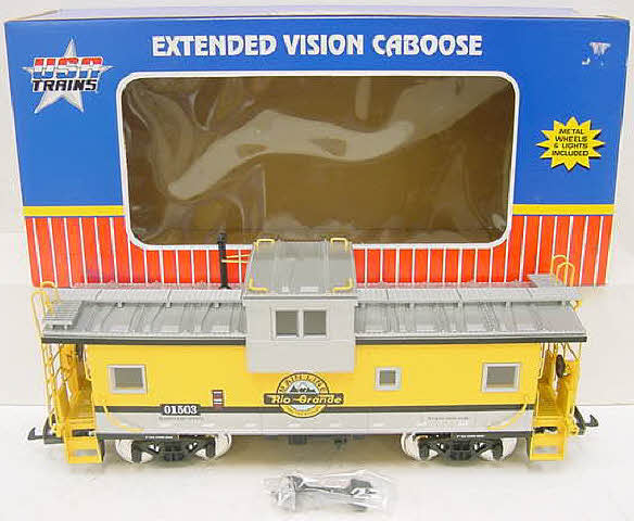 USA Trains R12105 G Gauge Rio Grande Illuminated Caboose #01503 - Metal Wheels