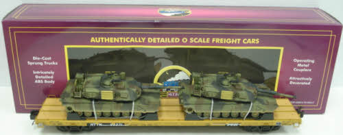 MTH 20-98580 TTX 60' Flat w/2 M1A Abrams Tanks #93371