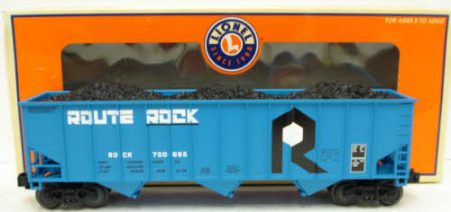Lionel 6-17180 O Gauge Rock Island 3-Bay Standard Hopper #700665 w/ Coal Load