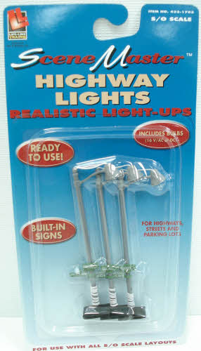 Life Like 1705 S/O Scale Light-Up Highway Lights Scene Master (Pack of 3)