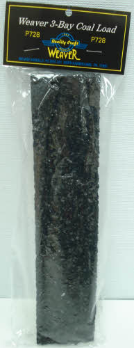 Weaver P728 O Scale Black 3-Bay Hopper Coal Load