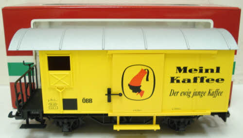 LGB 44280 G Gauge Meinl  Kaffee Boxcar with Plastic Wheels