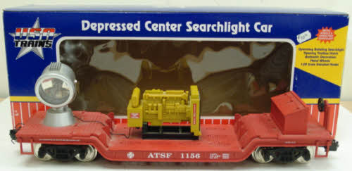 USA Trains R17321 G ATSF Depressed Center Flat Car with Searchlight