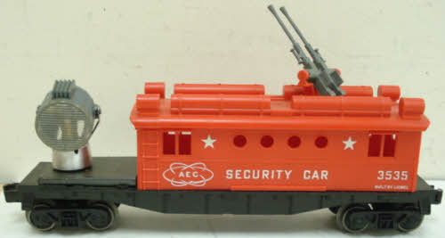 Lionel 3535 Vintage O AEC Security Car with Operating Searchlight