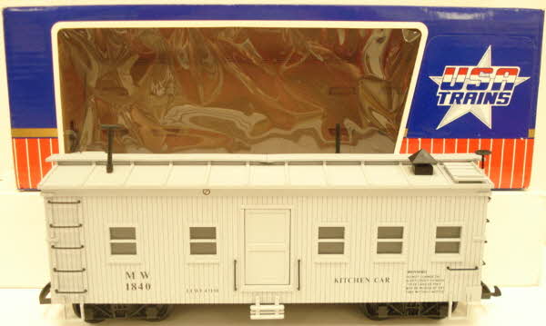 USA Trains R1840 G Maintenance of Way Kitchen Car -Metal Wheels/Weathered