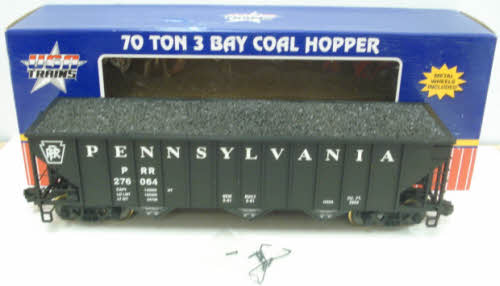 USA Trains 14007 G Pennsylvania 70-Ton 3-Bay Coal Hopper (Metal Wheels)