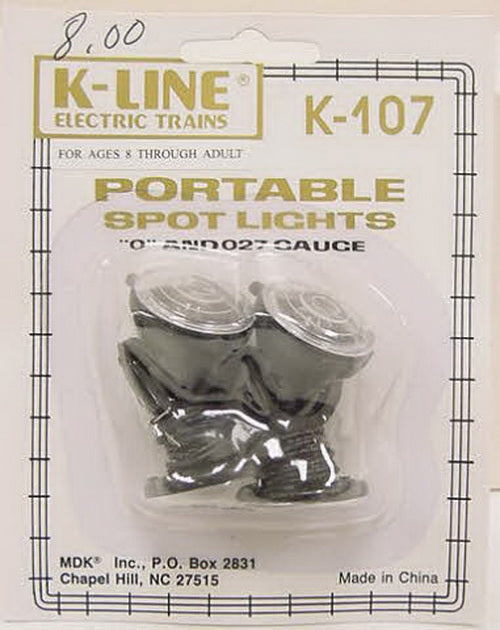 K-Line K-107 O / 027 Scale Portable Spot Lights (Pack of 2)