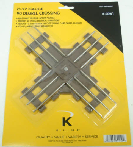 K-Line K-0261 O-27 Gauge 90 Degree Crossover