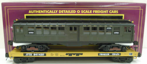 MTH 20-98589 TTX Flatcar with Green LoV Subway Car #941420
