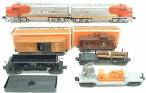 Lionel 2161W Vintage O 2343 AA SF Diesel Freight Set w/5 Cars