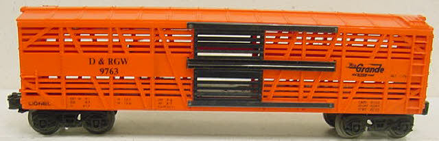 Lionel 6-9763 O Gauge Rio Grande Cattle Car #9763