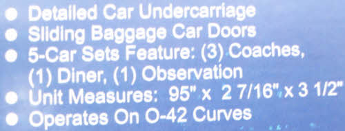 MTH 20-80007D O NS 70' Streamlined Passenger Set