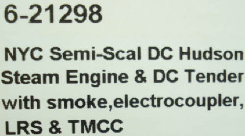 Lionel 6-21298 O NYC Semi-Scale Hudson Steam Locomotive #5279