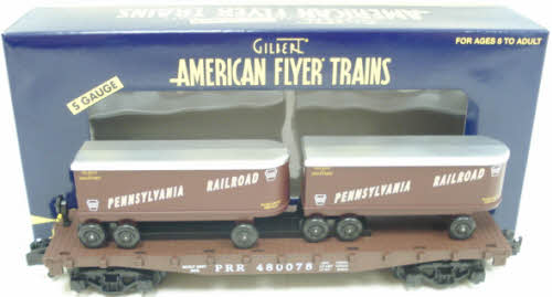 American Flyer 6-48548 S Scale Pennsylvania Flatcar w/ Trailers #480078