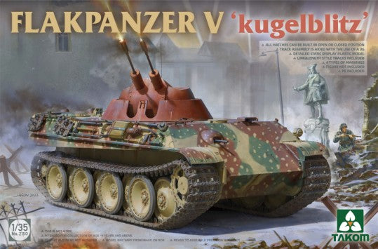 Takom 2150 1:35 Flakpanzer V Kugelblitz Military Tank Model Kit