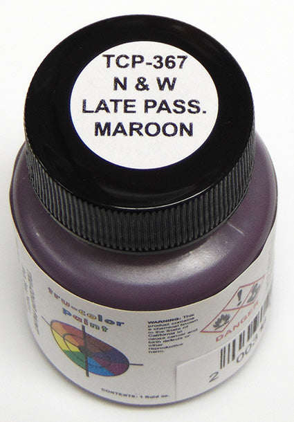 Tru-Color 367 Railroad Color N&W Late Pass Car Maroon - 1 oz. Bottle (Pack of 3)