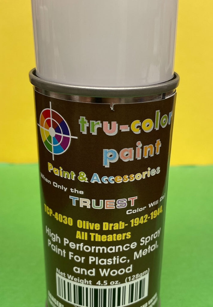 Tru-Color TCP-4030 Matte Olive Drab 1942-1944 Acrylic Paint - 4.5 oz. Spray Can