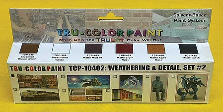 Tru-Color 10402 Weathering & Detail Paint Set #2 (Set of 6)