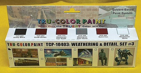 Tru-Color 10403 Weathering & Detail Paint Set #3 (Set of 6)