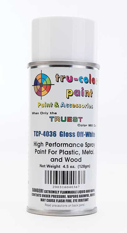 Tru-Color TCP-4036 Gloss Off-White RR Color Acrylic Paint - 4.5 oz. Spray Can