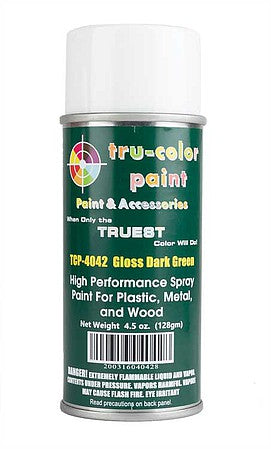 Tru-Color TCP-4042 Gloss Dark Green Acrylic Paint - 4.5 oz. Spray Can