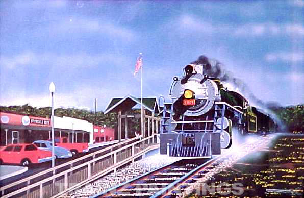 Robert West 449 Southern 'The Whistle Stop' Railroad Art Print - AP
