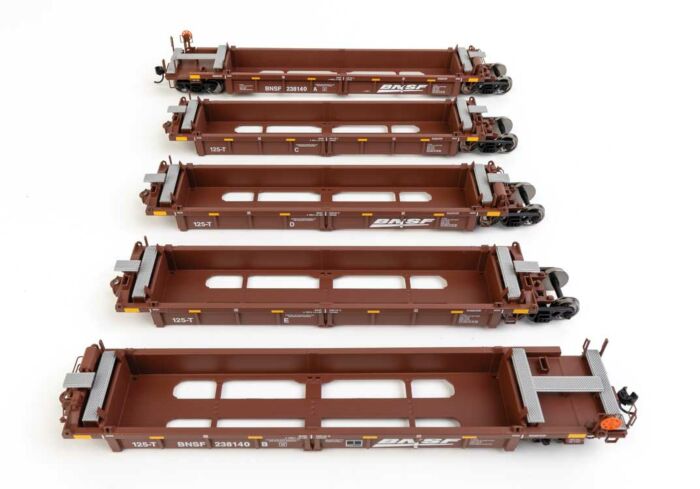 Walthers 910-55660 HO BNSF RTR Thrall Rebuilt 40' Well Car #238140 (Pack of 5)