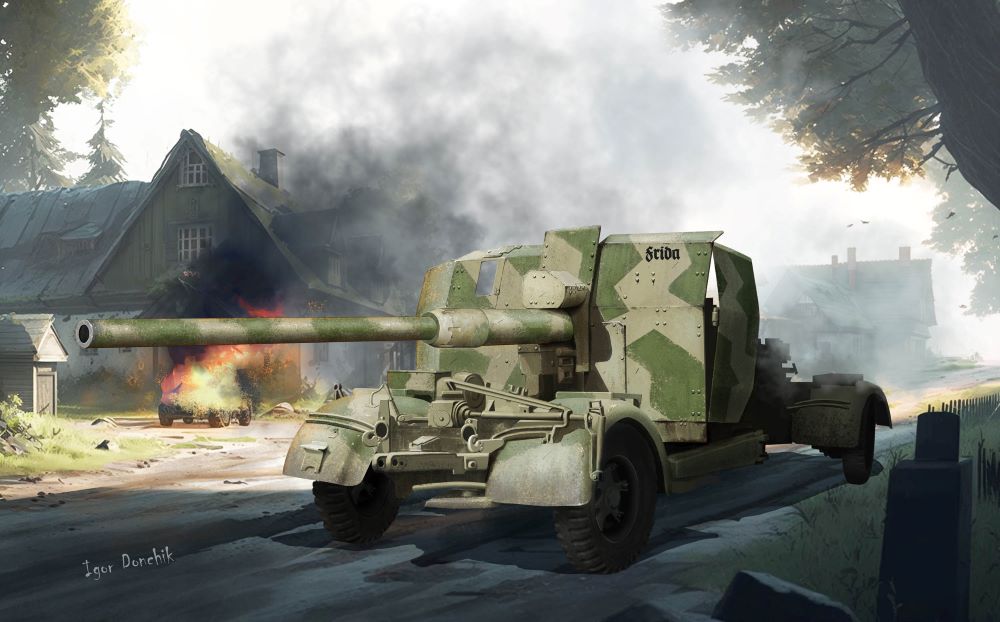 Trumpeter 2358 1:35 8.8cm Flak 41 German Gun New Tool Military Artillery Kit