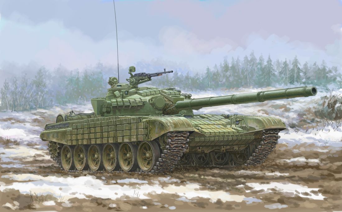 Trumpeter 09602 1:35 Soviet T-72 Uralw/Kontakt-1 Reactive Armo Military Tank Kit