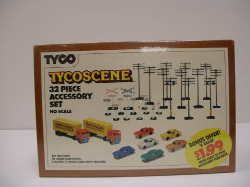 Tyco 7955 Tycoscene 32 Piece Accessory Set HO Scale